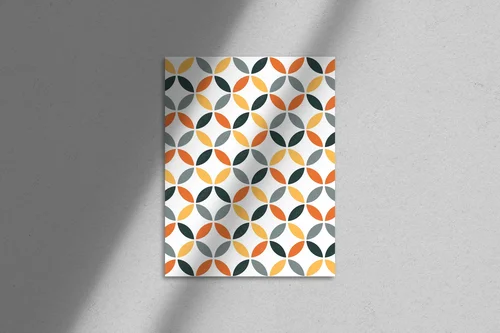Geometryczna retro elegancja w oranżu