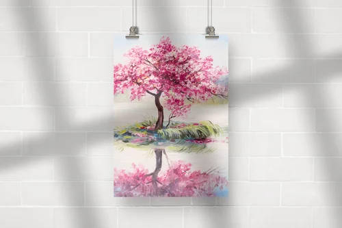 Orientalna Sakura nad Jezioro