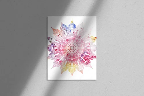 Kolorowa mandala w artystycznej akwareli