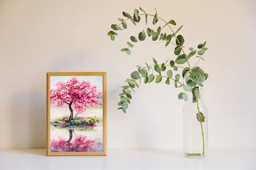 Orientalna Sakura nad Jezioro