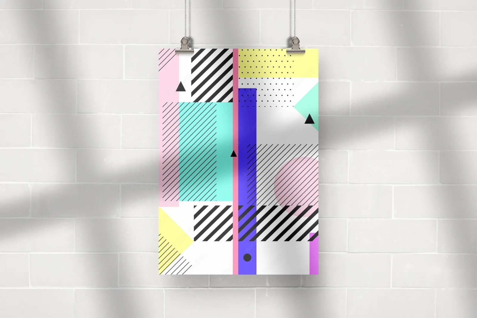 Kreatywne geometrie w stylu retro lat 80-tych