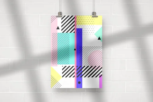 Kreatywne geometrie w stylu retro lat 80-tych