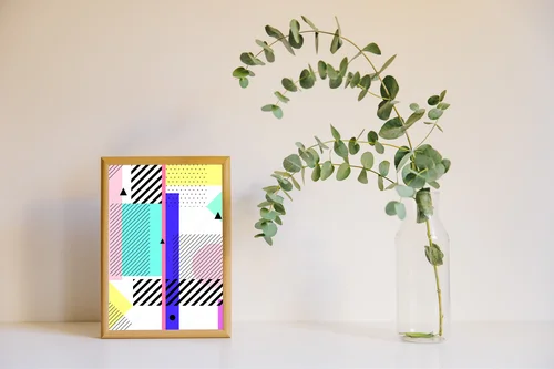 Kreatywne geometrie w stylu retro lat 80-tych