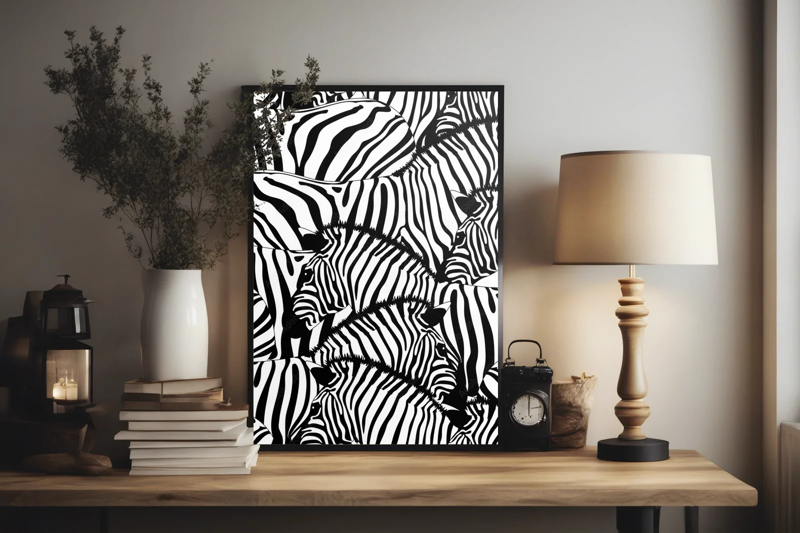 Elegancka zebra w monochromatycznych odcieniach