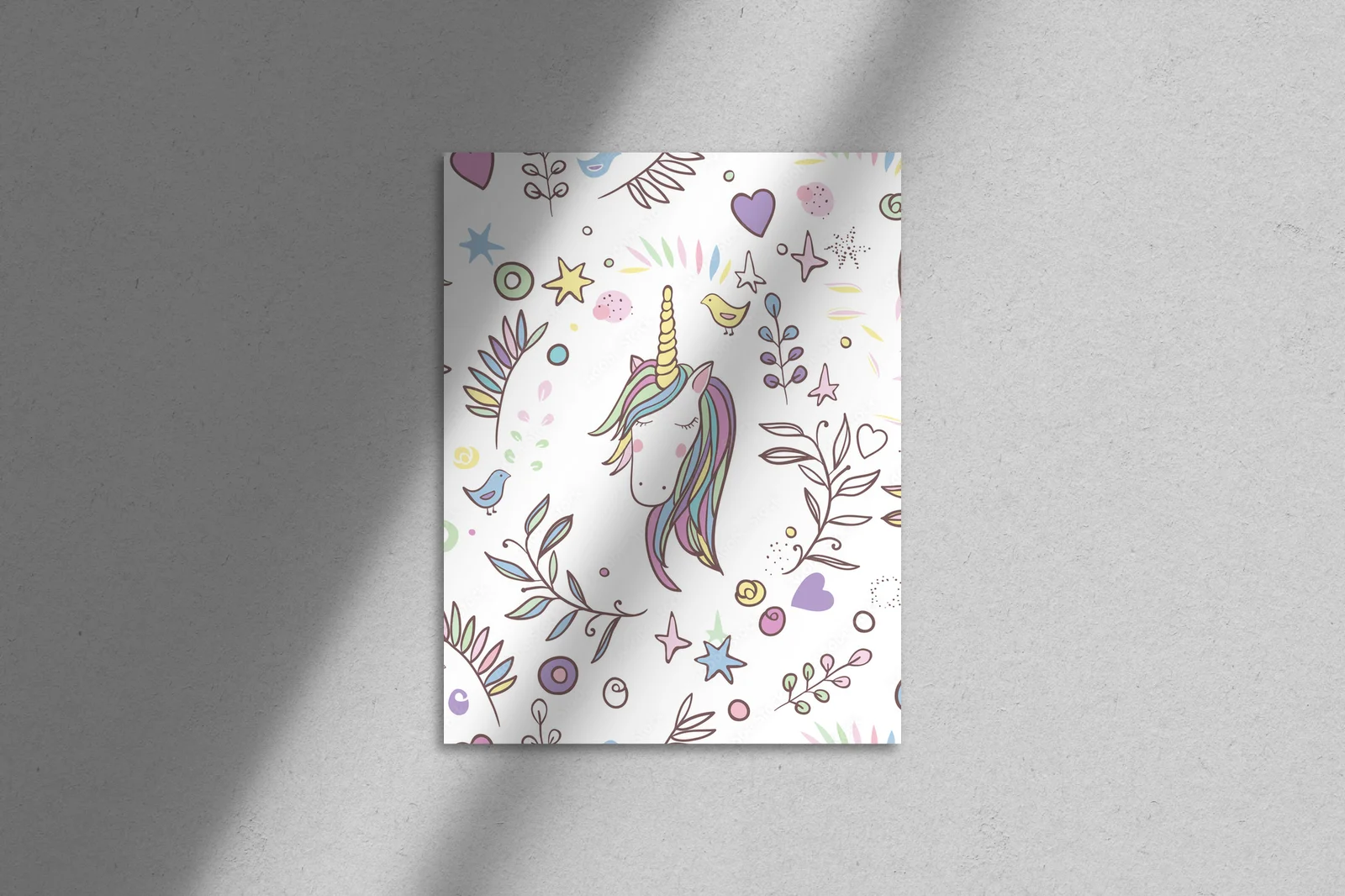 Magiczny jednorożec w pastelowych odcieniach