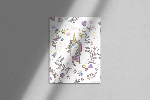 Magiczny jednorożec w pastelowych odcieniach