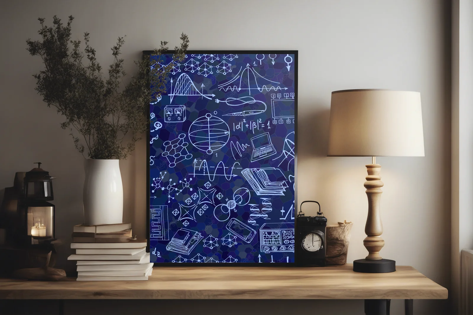 Niebieskie inspiracje naukowe w artystycznym stylu