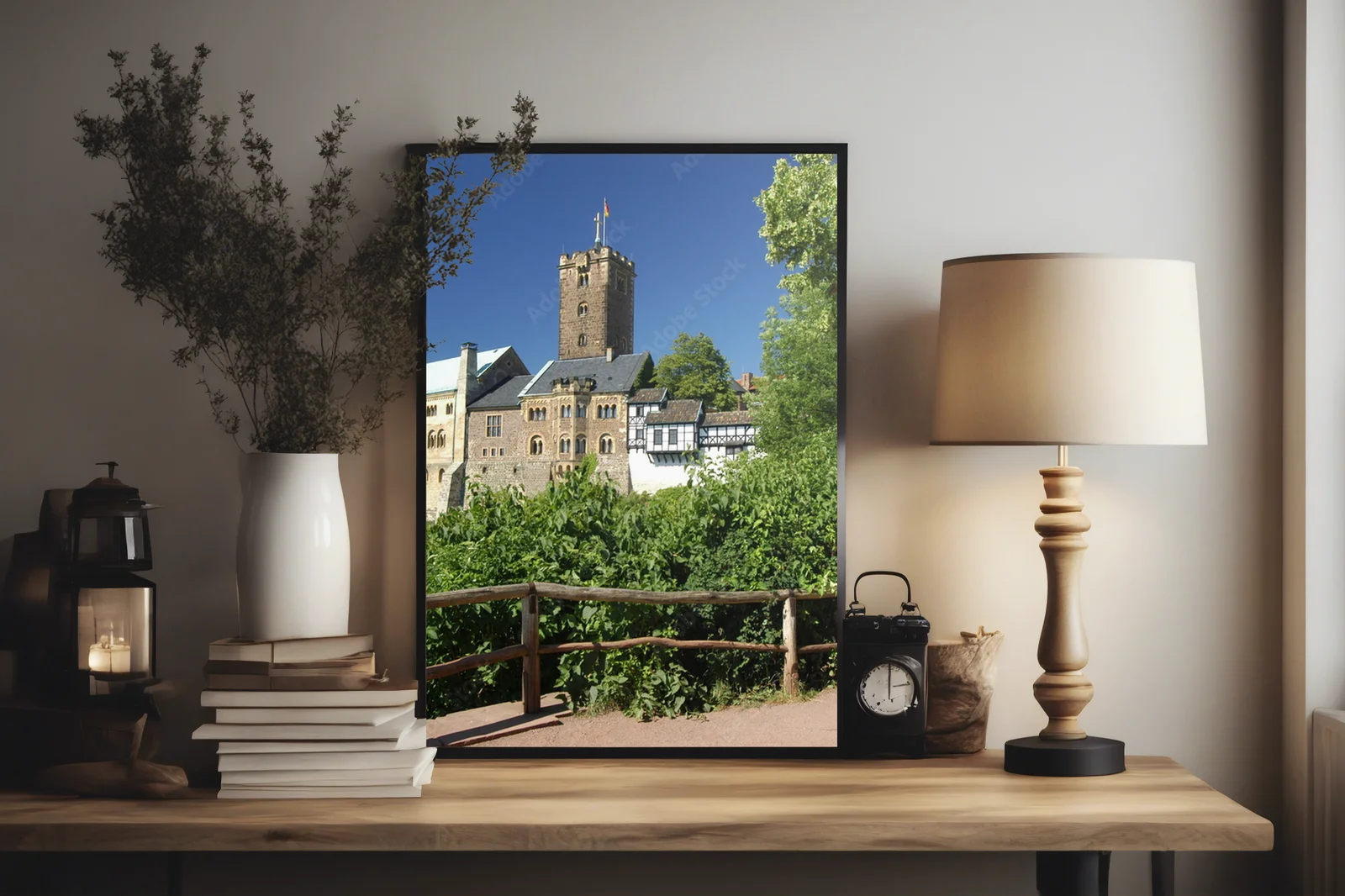 Zachwycająca panorama Wartburga w niebieskiej tonacji