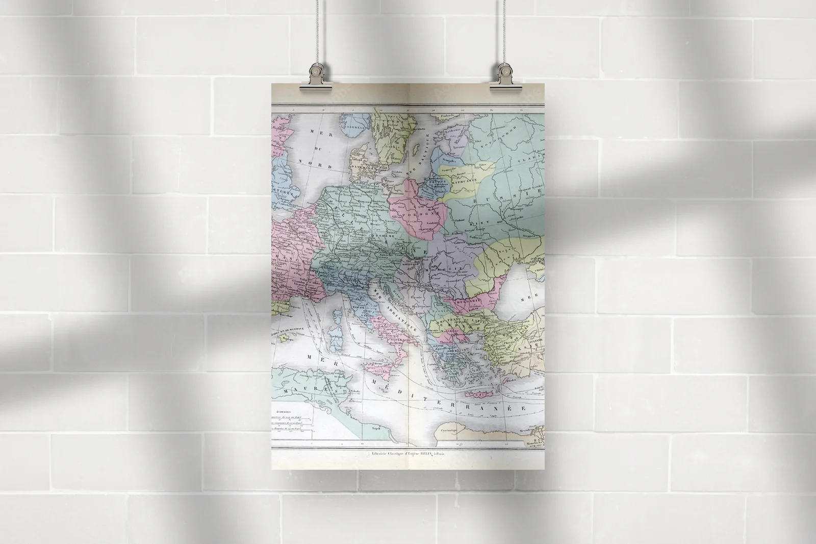 Elegancka mapa Europy w odcieniach vintage