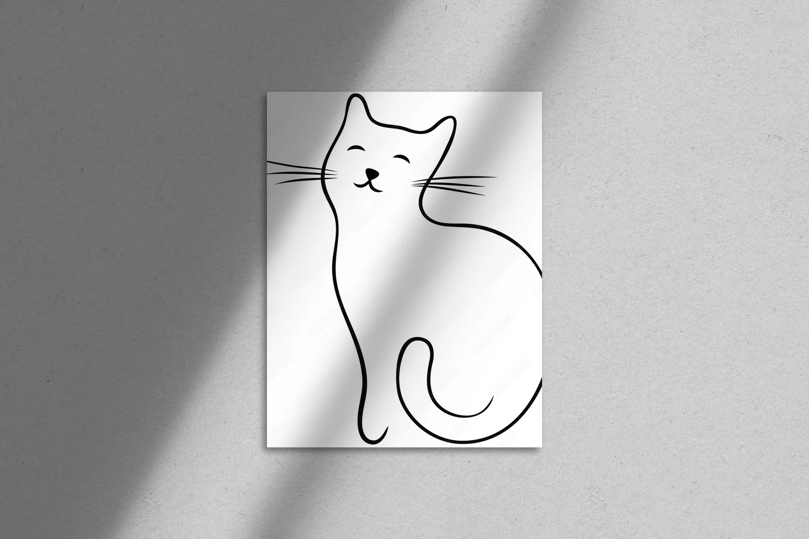 Elegancka sylwetka kota w minimalistycznym stylu