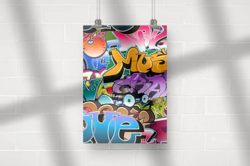 Nowoczesny graffiti w hip-hopowym stylu