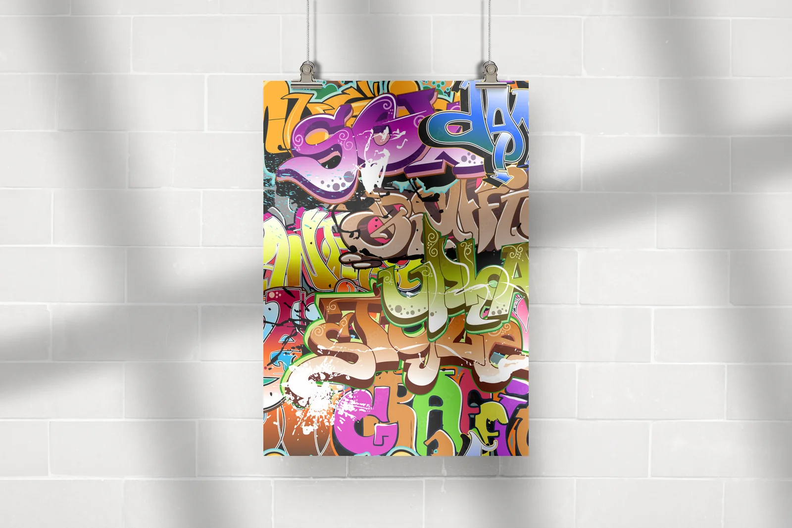 Dynamiczna energia miejskiego graffiti w intensywnych kolorach