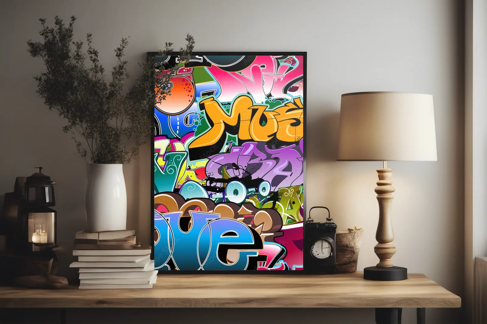 Nowoczesny graffiti w hip-hopowym stylu