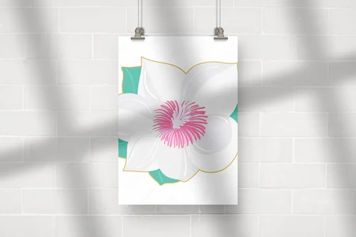 Elegancka magnolia w białych odcieniach