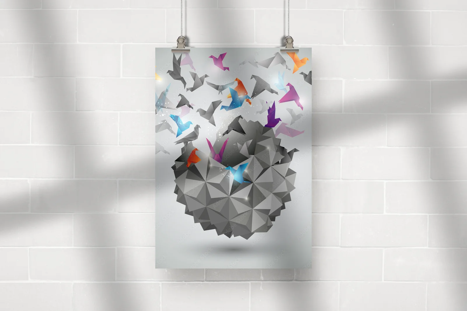 Abstrakcyjna harmonia origami w odcieniach szarości