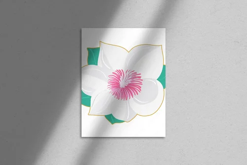 Elegancka magnolia w białych odcieniach