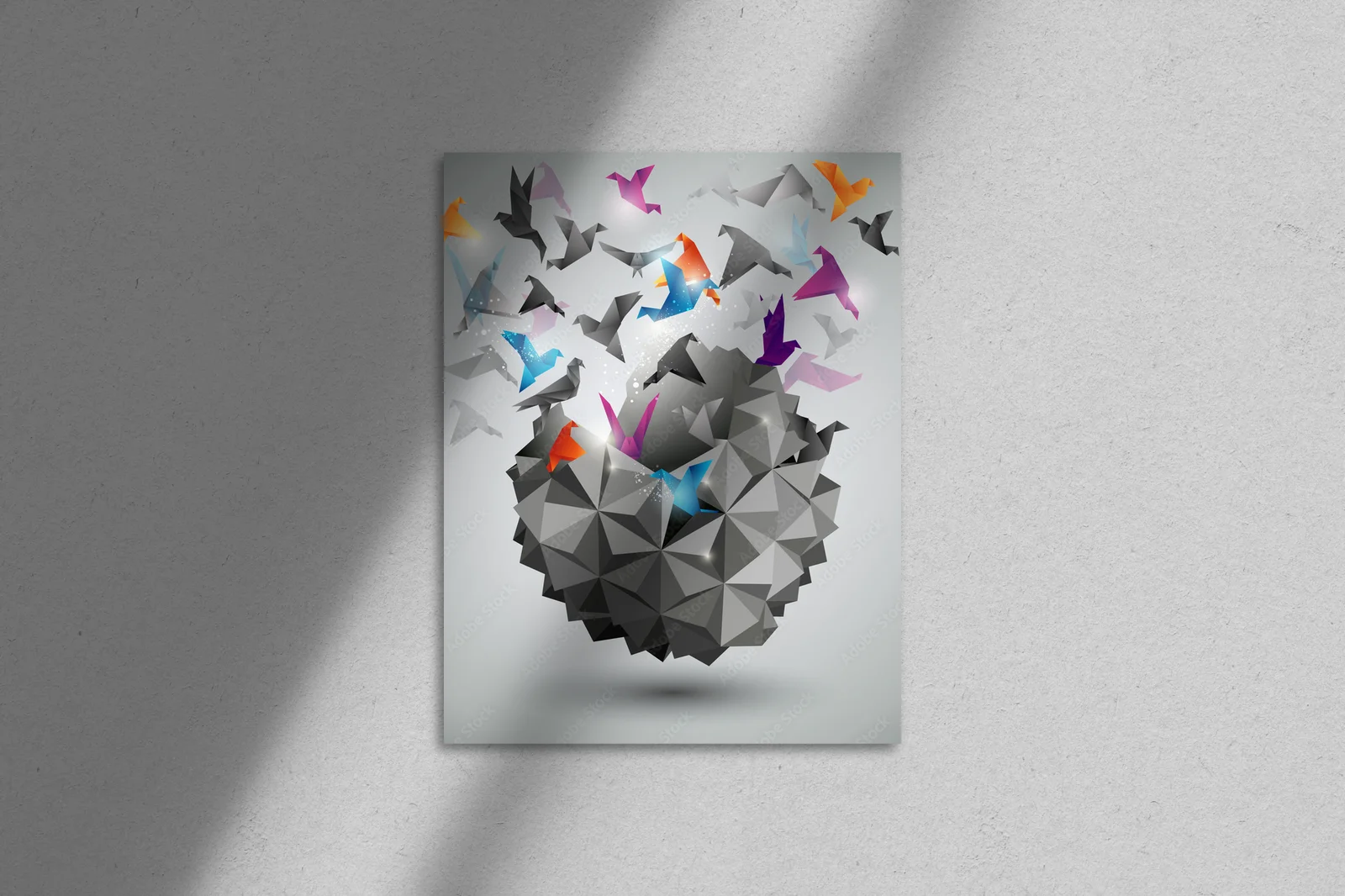 Abstrakcyjna harmonia origami w odcieniach szarości