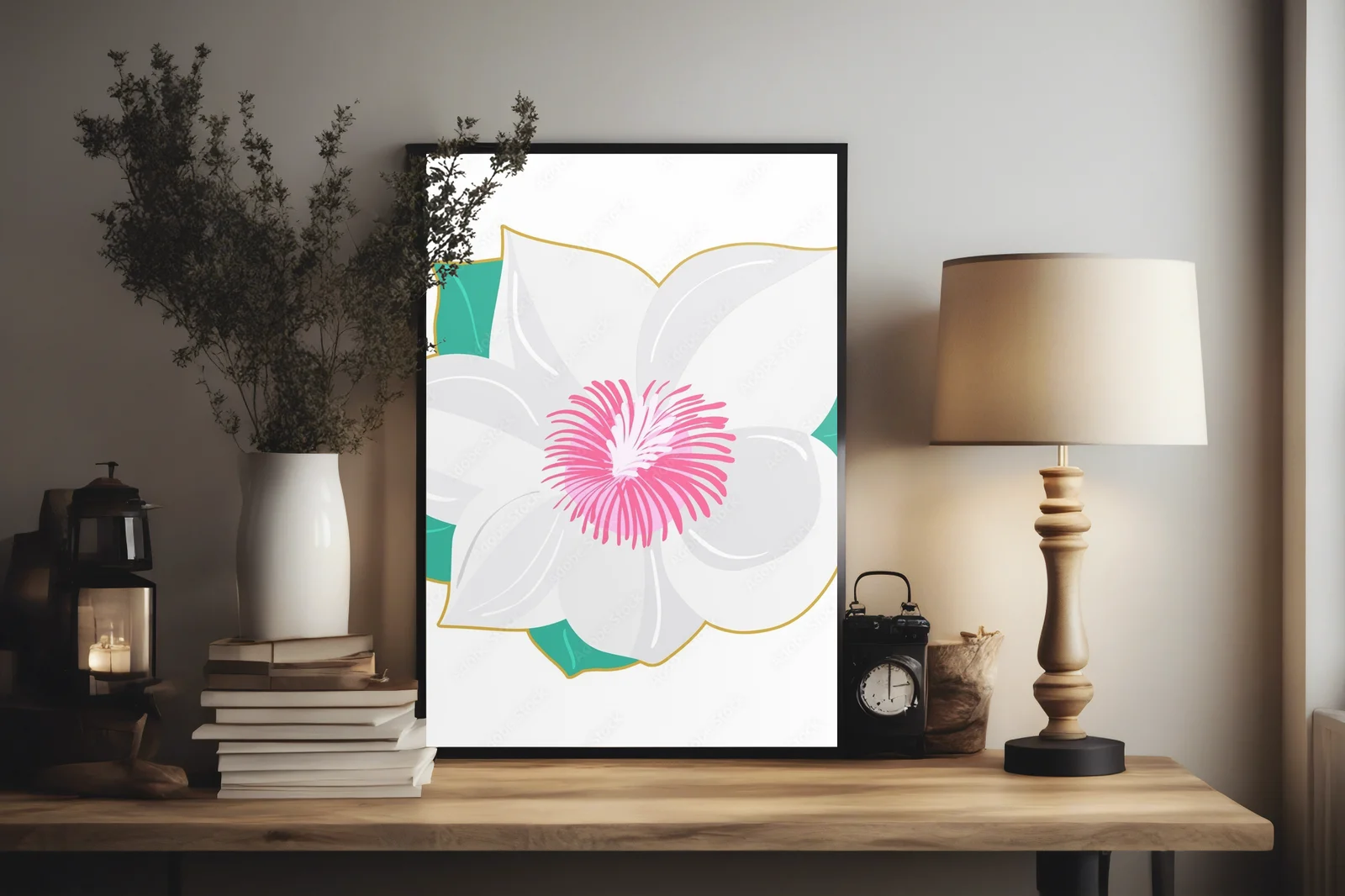 Elegancka magnolia w białych odcieniach