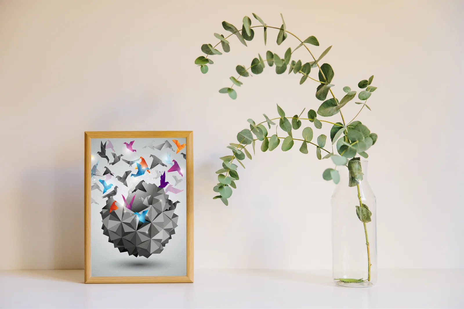 Abstrakcyjna harmonia origami w odcieniach szarości