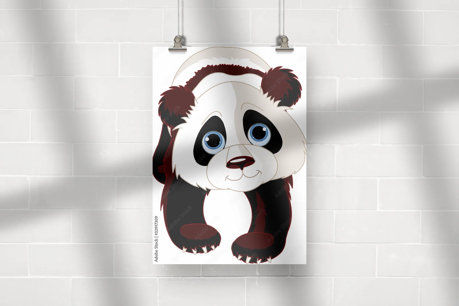 Radosna panda w uroczej bieli