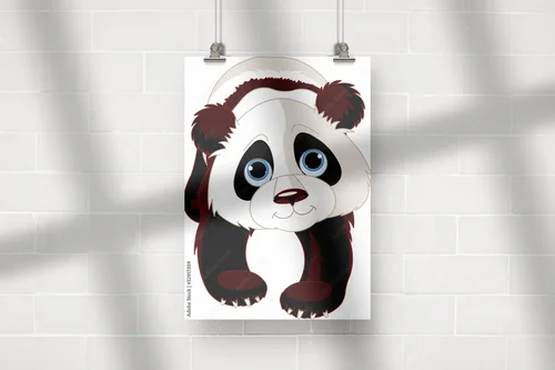 Radosna panda w uroczej bieli