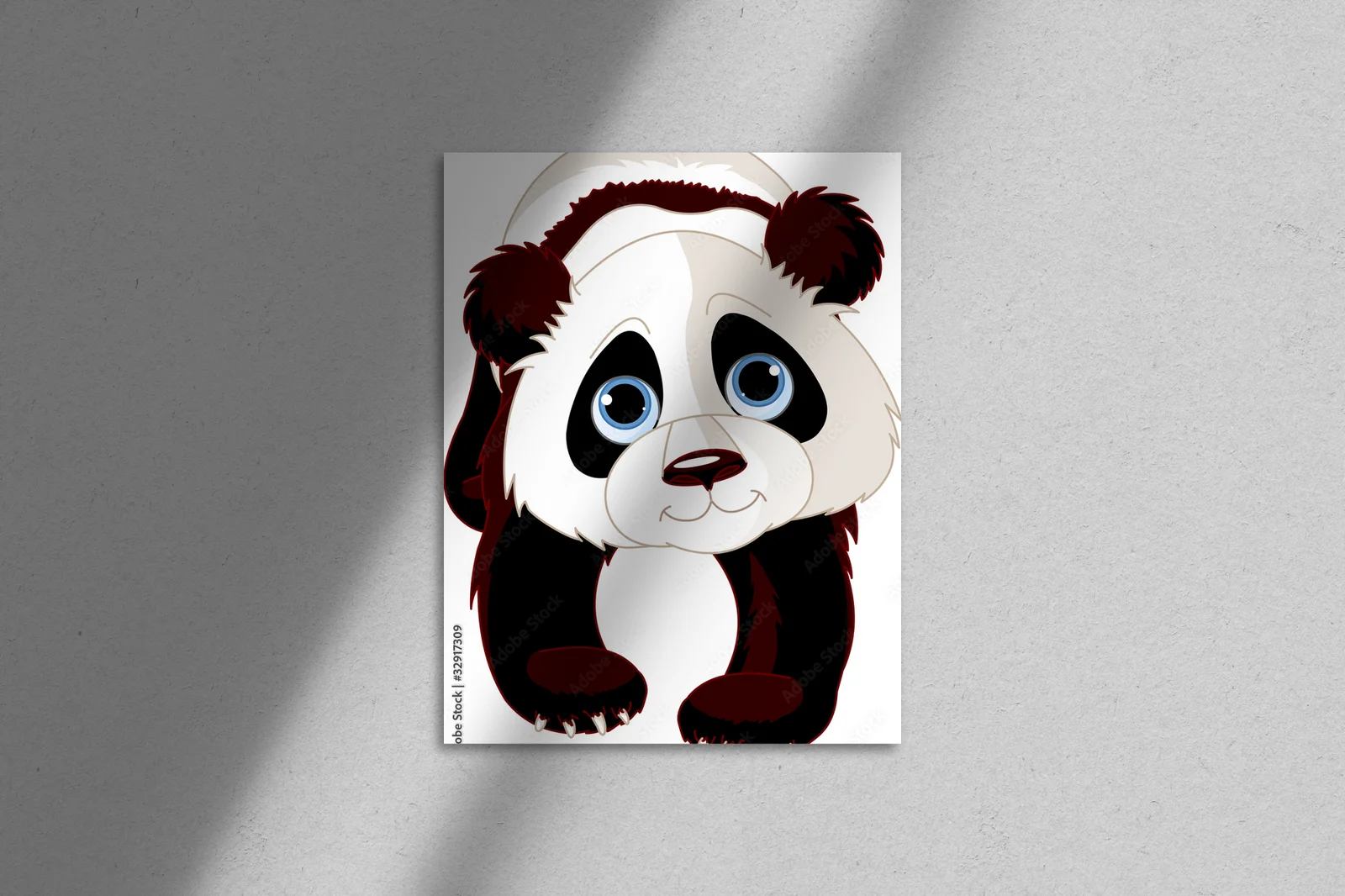Radosna panda w uroczej bieli