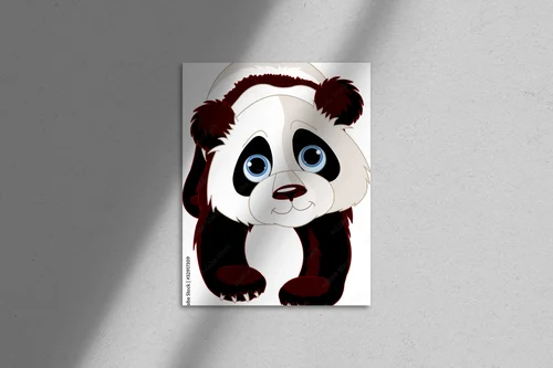 Radosna panda w uroczej bieli