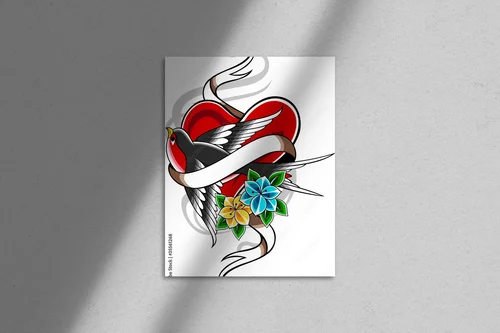 Emblematyczne serce w minimalistycznym stylu