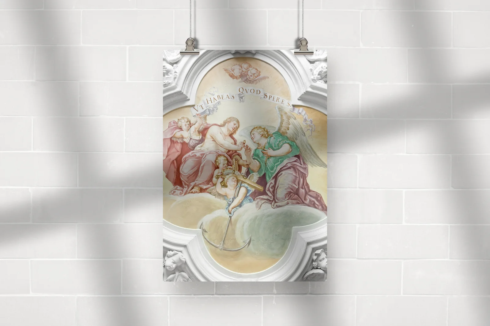 Elegancki fresk Benediktbeuern w odcieniach szarości