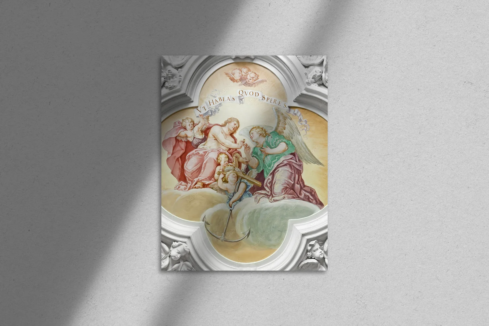 Elegancki fresk Benediktbeuern w odcieniach szarości