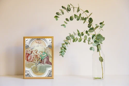 Elegancki fresk Benediktbeuern w odcieniach szarości