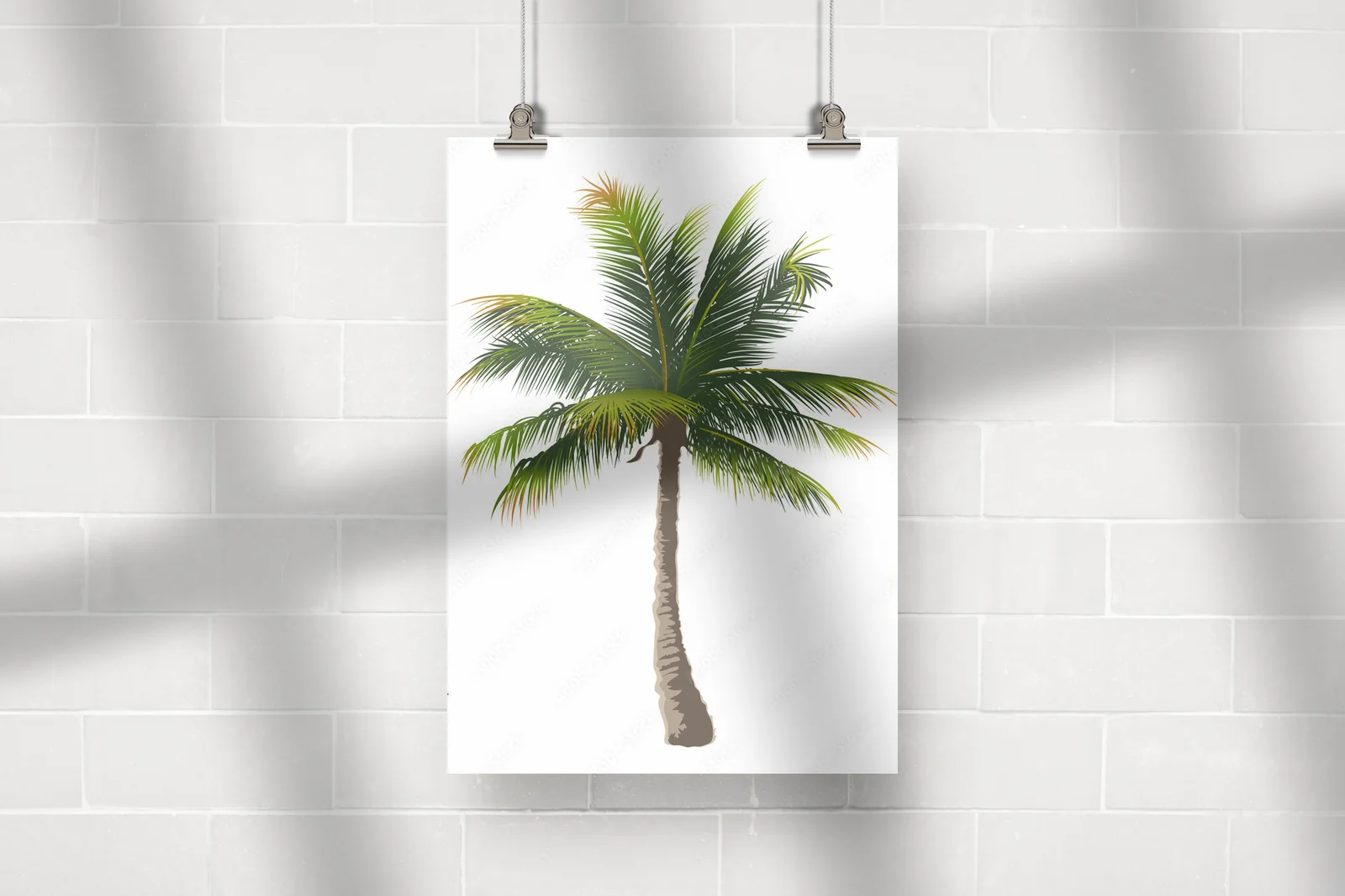 Ekskluzywna elegancja palm w białych przestrzeniach