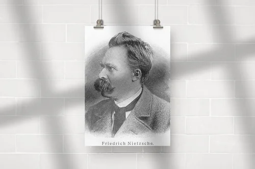 Intrygujący portret filozofa w odcieniach delikatnego beżu