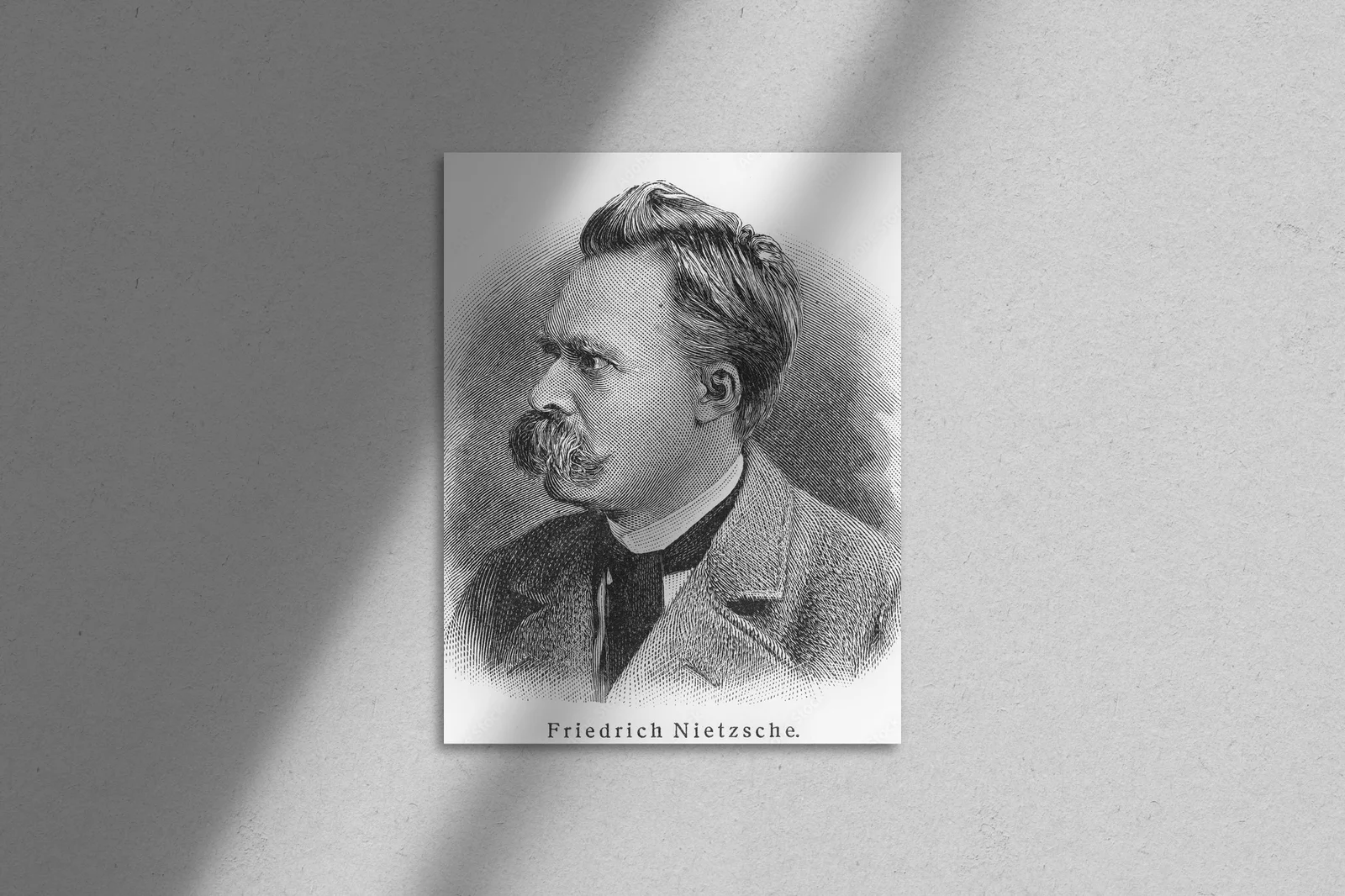 Intrygujący portret filozofa w odcieniach delikatnego beżu