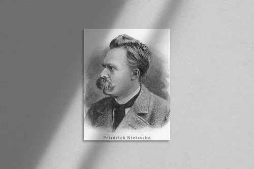 Intrygujący portret filozofa w odcieniach delikatnego beżu