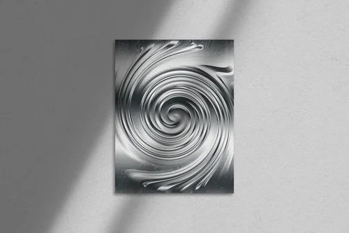 Abstrakcyjna spiralna elegancja w srebrnej tonacji