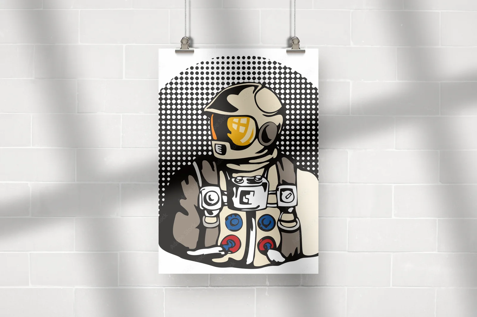 Fantazyjny astronauta w delikatnych odcieniach