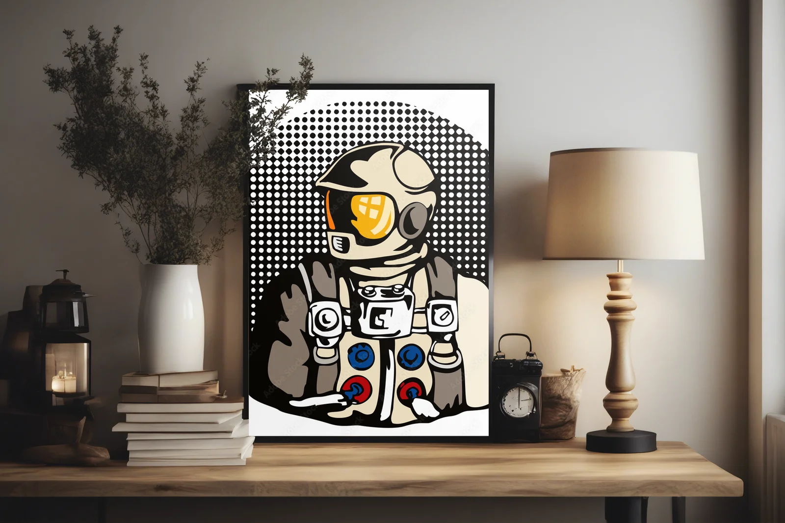 Fantazyjny astronauta w delikatnych odcieniach