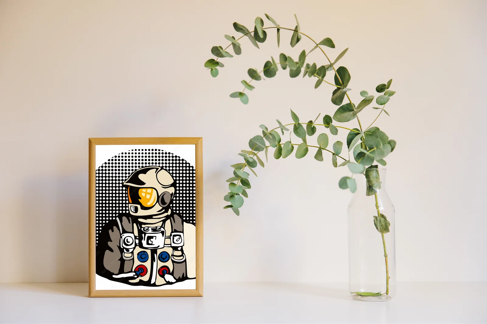 Fantazyjny astronauta w delikatnych odcieniach
