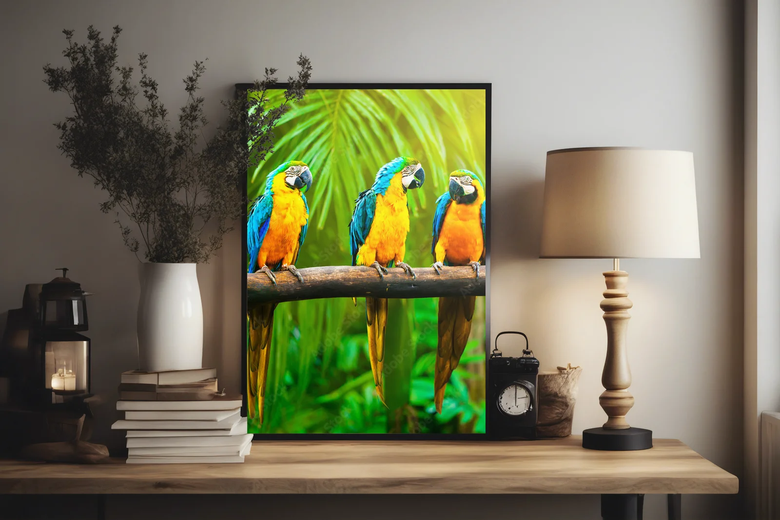 Radosne macaw w słonecznych barwach