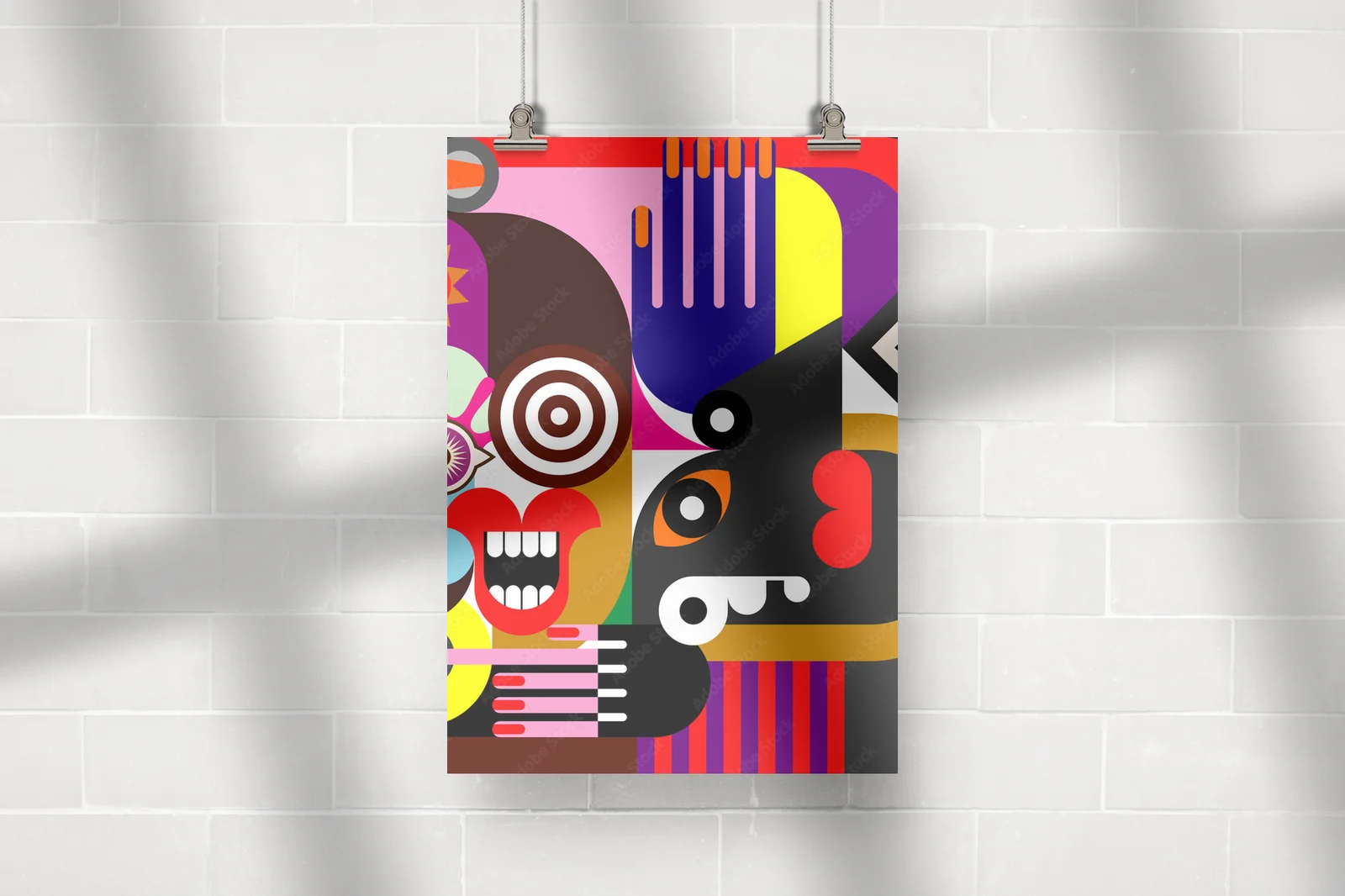 Abstrakcyjny portret dwóch kobiet w stonowanych barwach