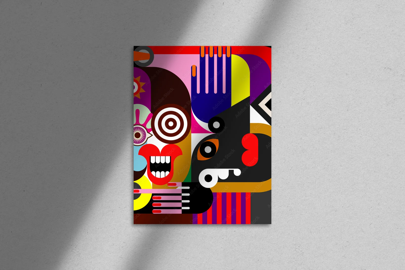 Abstrakcyjny portret dwóch kobiet w stonowanych barwach