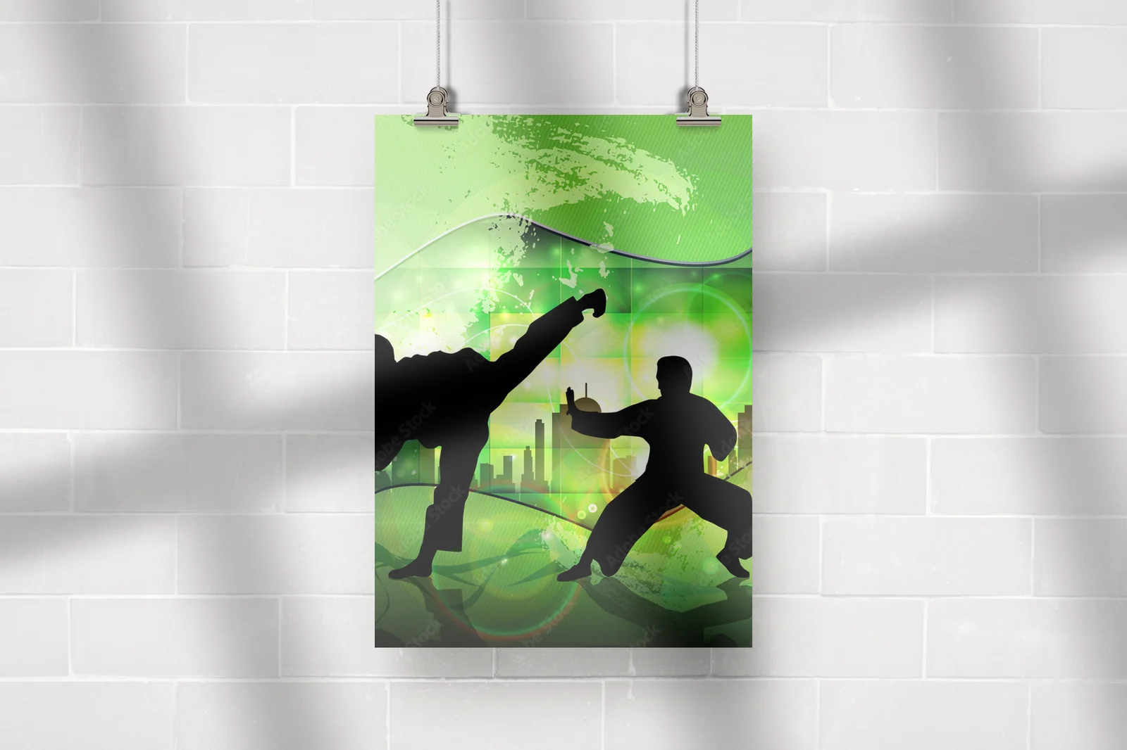 Energetyczny styl karate w odcieniach czerni