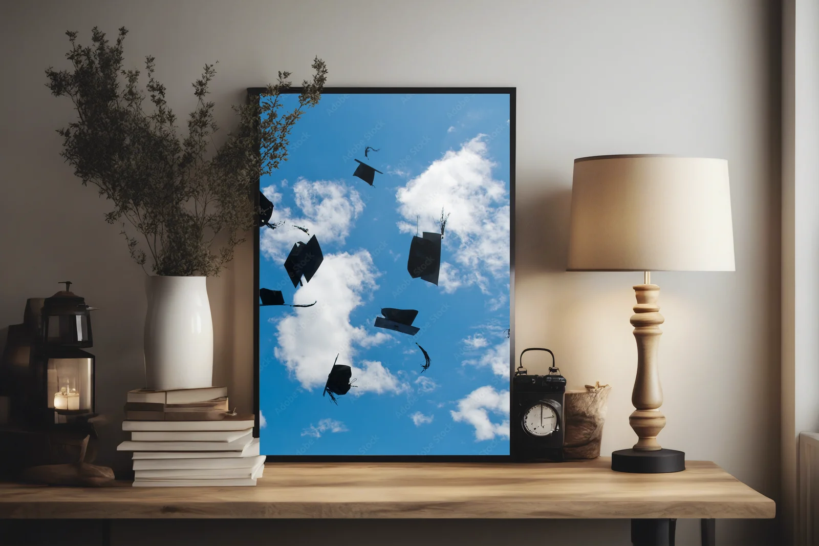 Radosne świętowanie sukcesów w sky blue