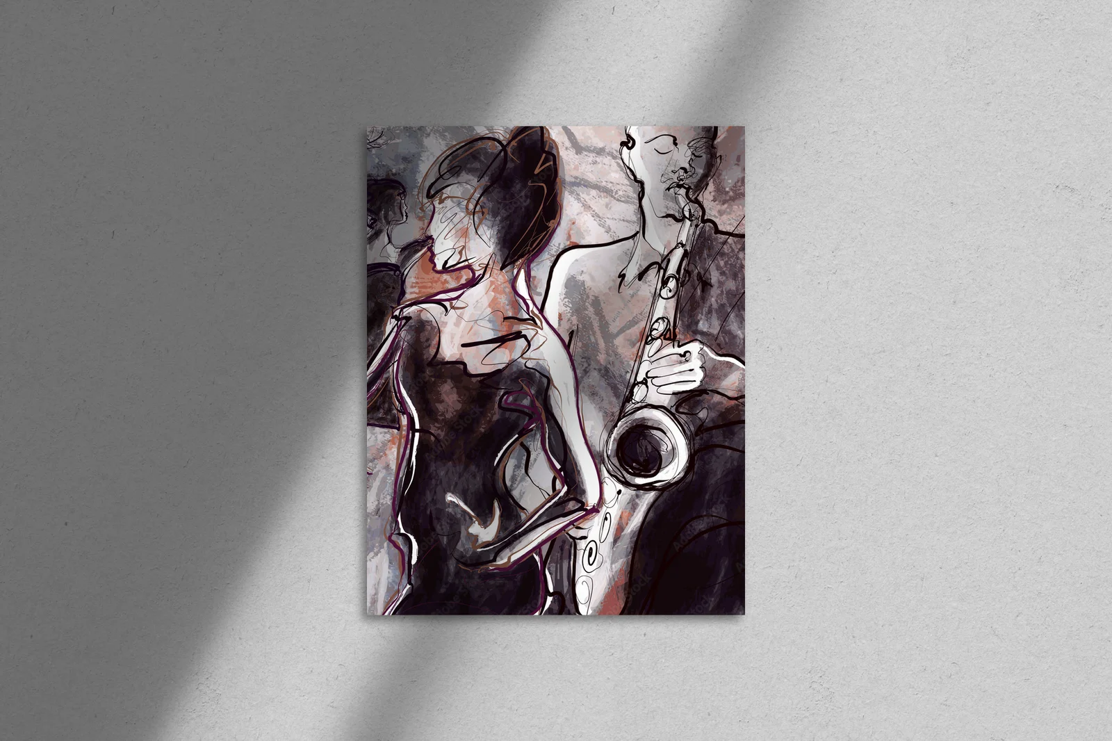 Jazzowy zespół z tancerzami w stonowanych barwach