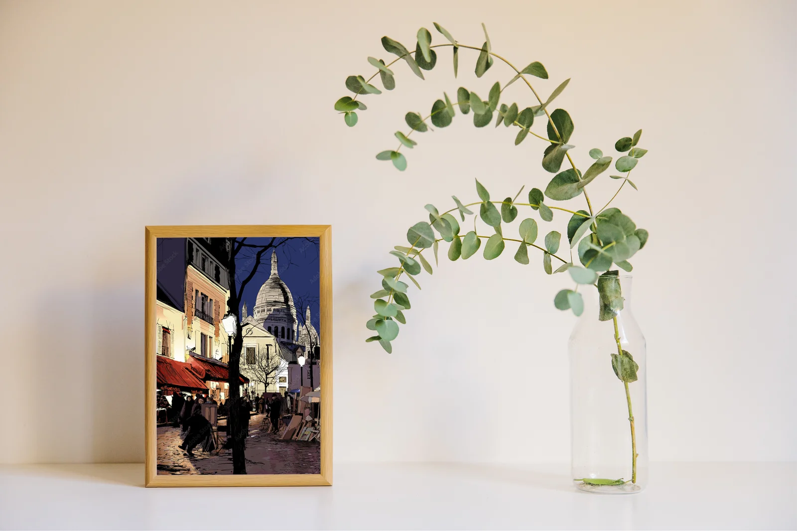 Zimowy urok Montmartre w kolorze nocy