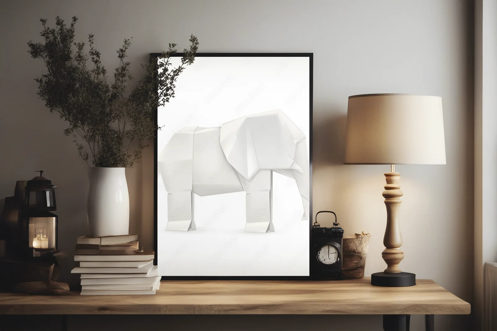Białe eleganckie origami w nowoczesnym stylu