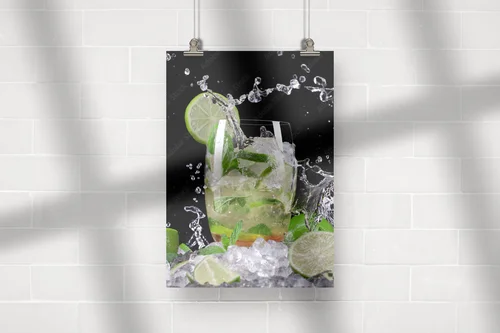 Orzeźwiająca kompozycja mojito na czarnym tle