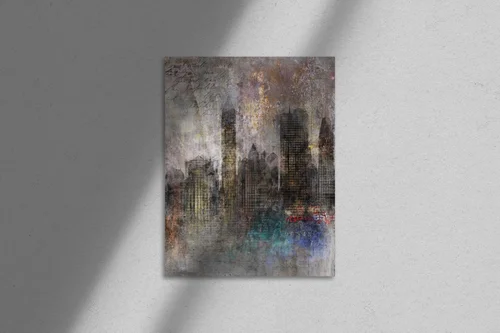 Grunge’owa abstrakcja w odcieniach szarości