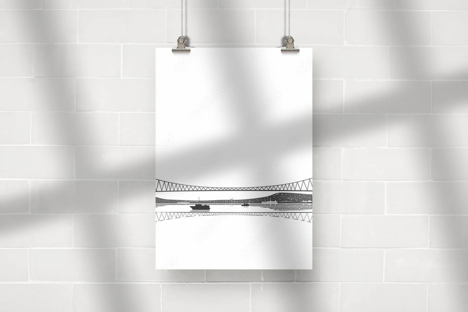 Silhouette Mostu Bosforu w monochromatycznej elegancji